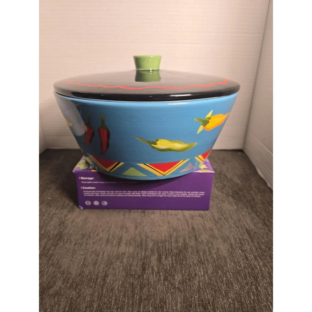 The Main Ingredients Southwestern Chili Peppers Stoneware Large Covered Serving
